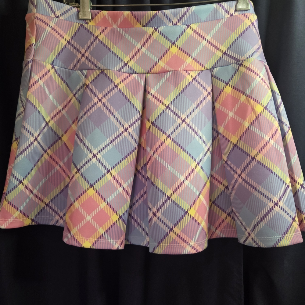 Hot Topic Pastel Plaid Mini Skirt